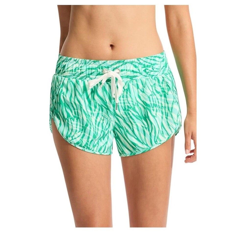 Sea Folly Board Shorts Animal Instinct Print Stretch Draw String Waist Sz XL NWT